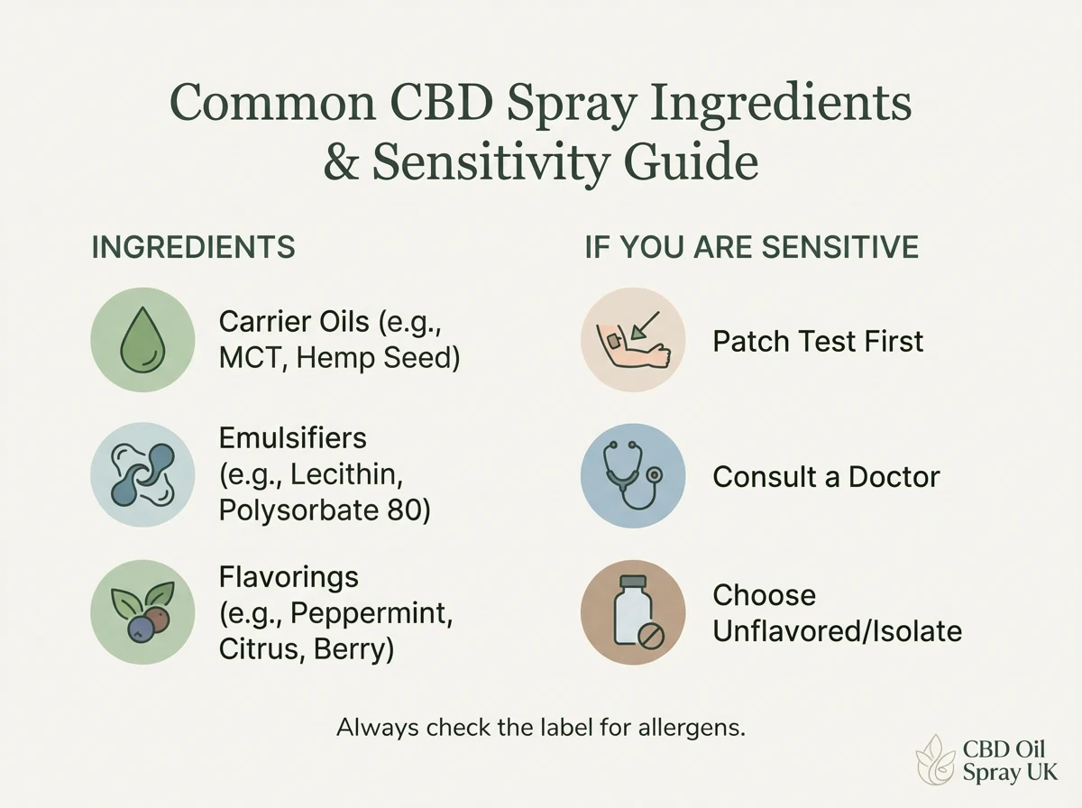 common CBD spray ingredients