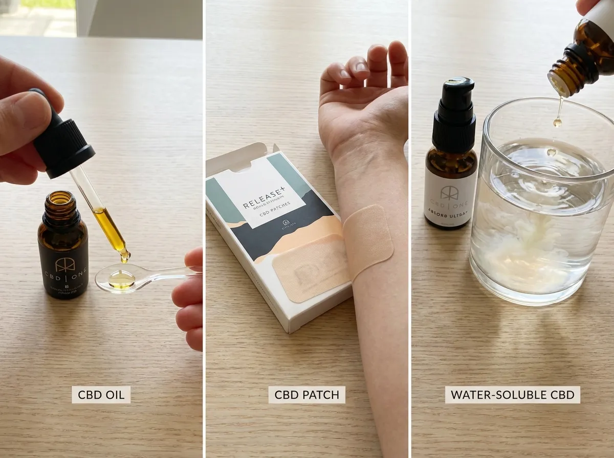 Key features oil vs patches vs water soluable