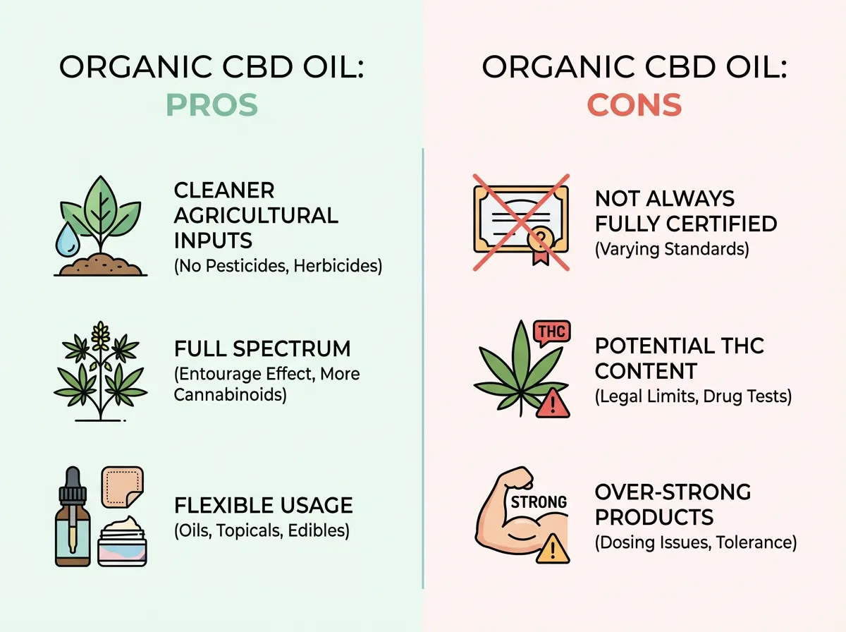 pros and cons organic CBD oil